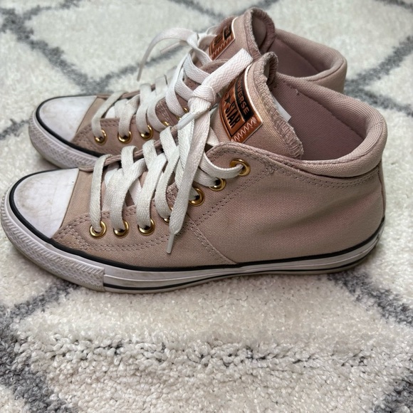 Converse Chuck Taylor All Star Mid Top Sneakers Pink High Rose Gold Skate Shoe - Picture 2 of 13